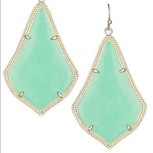 Mint green Kendra Scott Alex gold drop earrings